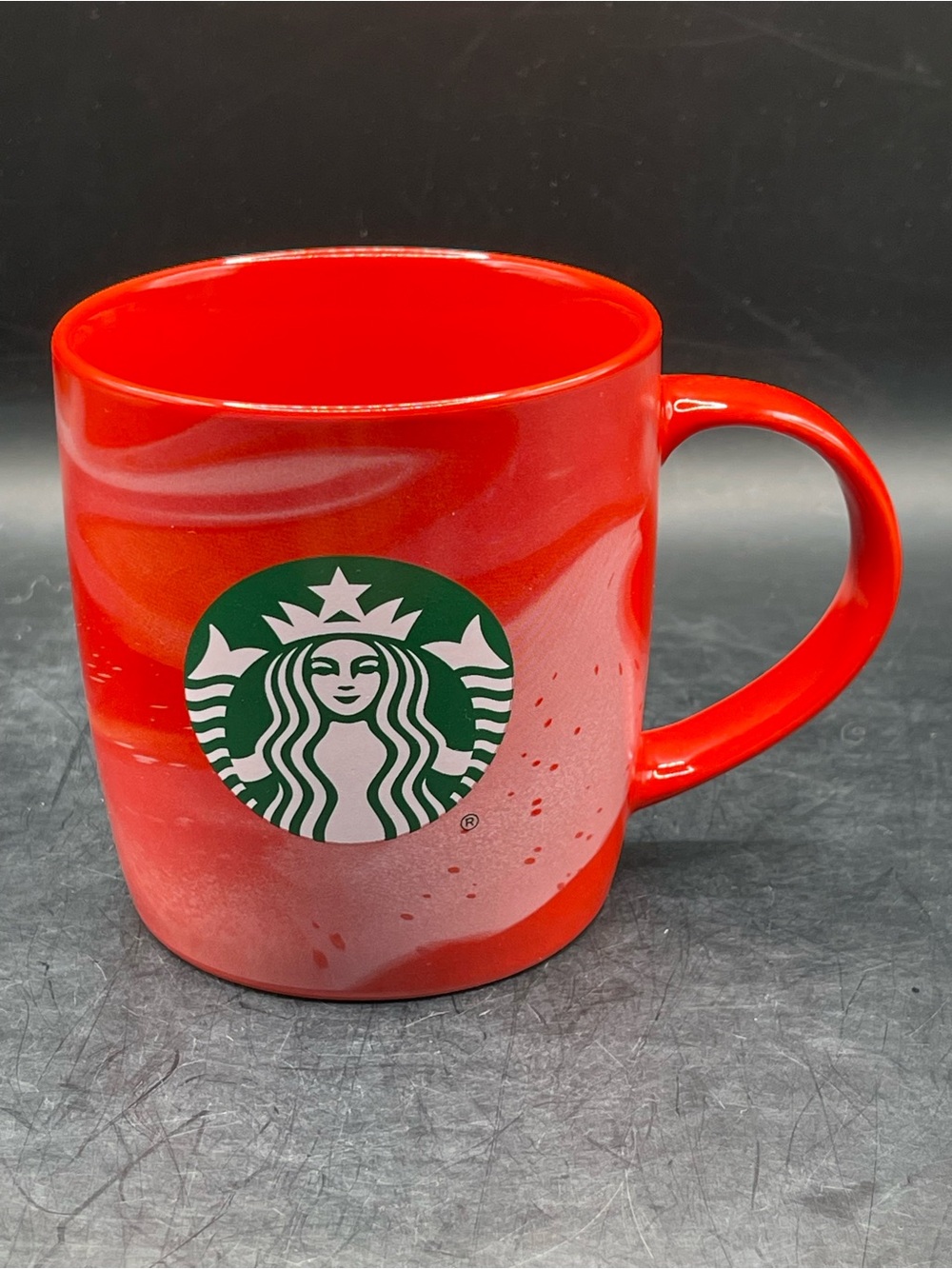 Starbucks 2021 Holiday Red Marble Swirl Ceramic Coffee Mug